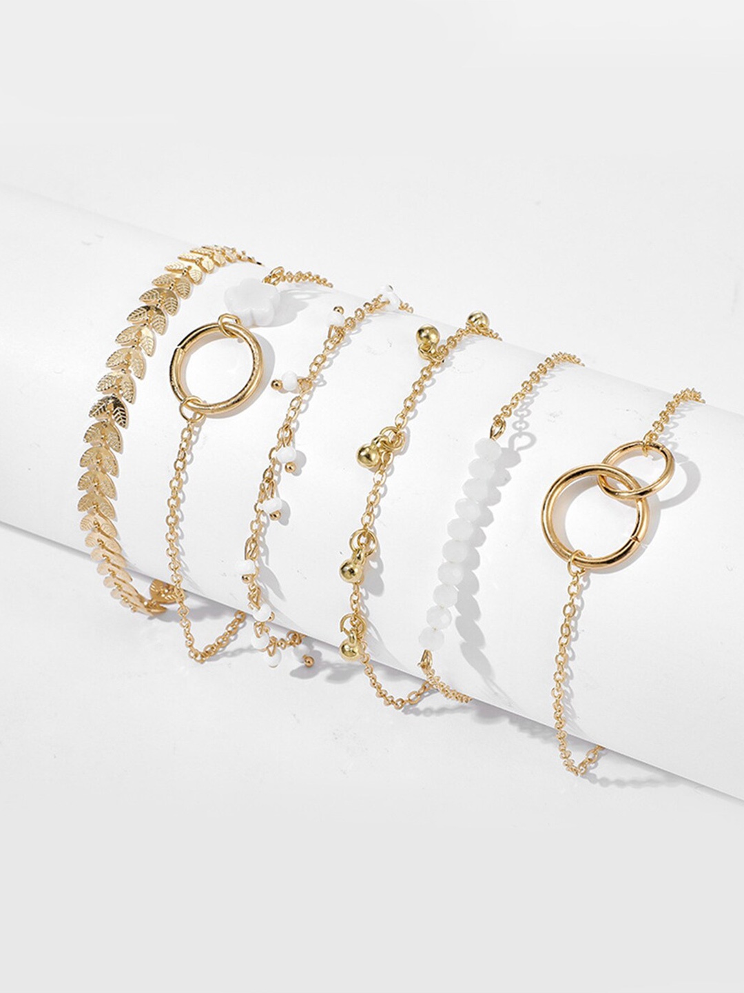 

Scintillare By Sukkhi Women Set Of 6 Gold-Plated Link Bracelets