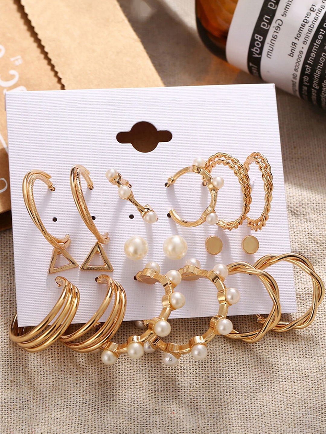 

Scintillare By Sukkhi 9Pcs Gold-Plated Earrings