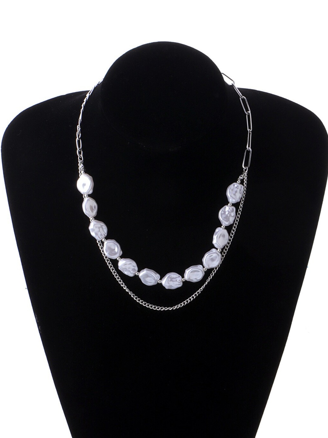 

Scintillare By Sukkhi Silver-Plated Layered Necklace