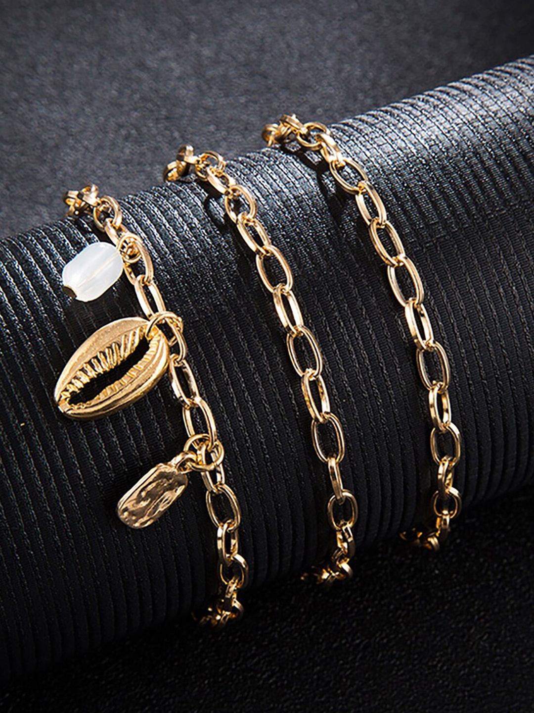 

Scintillare By Sukkhi Women Set Of 3 Gold-Plated Link Bracelets
