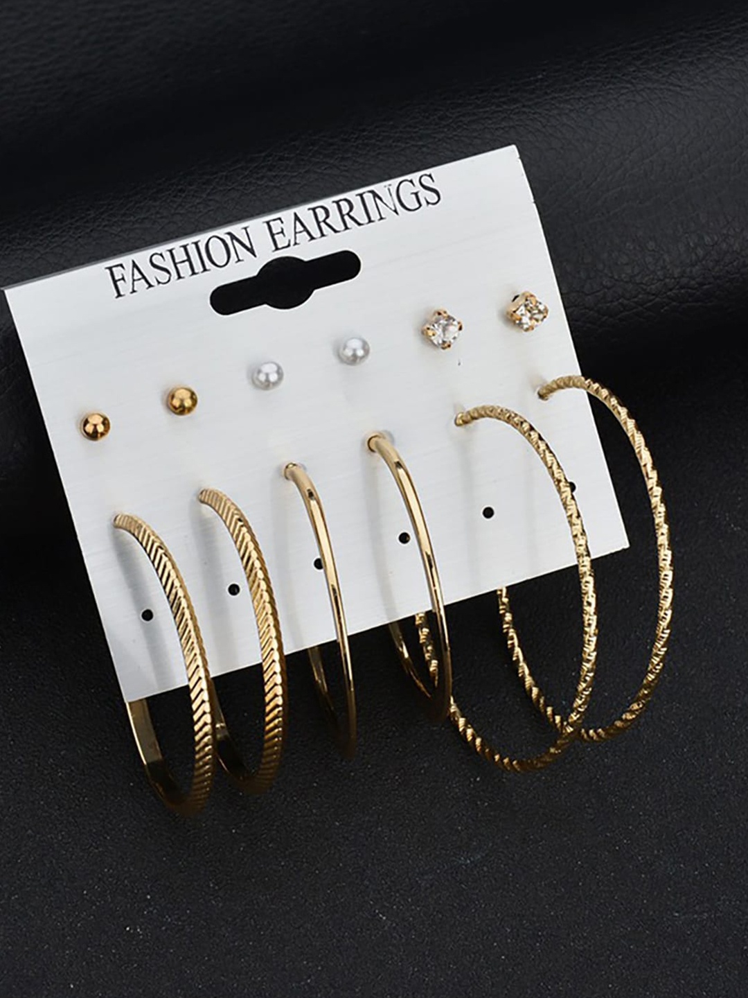 

Scintillare By Sukkhi Set Of 6 Gold-Plated Hoop And Stud Earrings