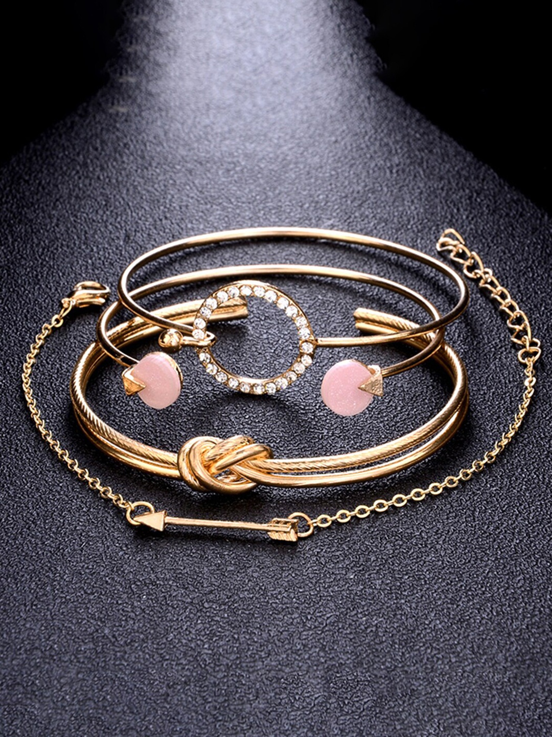 

Scintillare By Sukkhi Women Set Of 4 Gold-Plated Cuff Bracelets