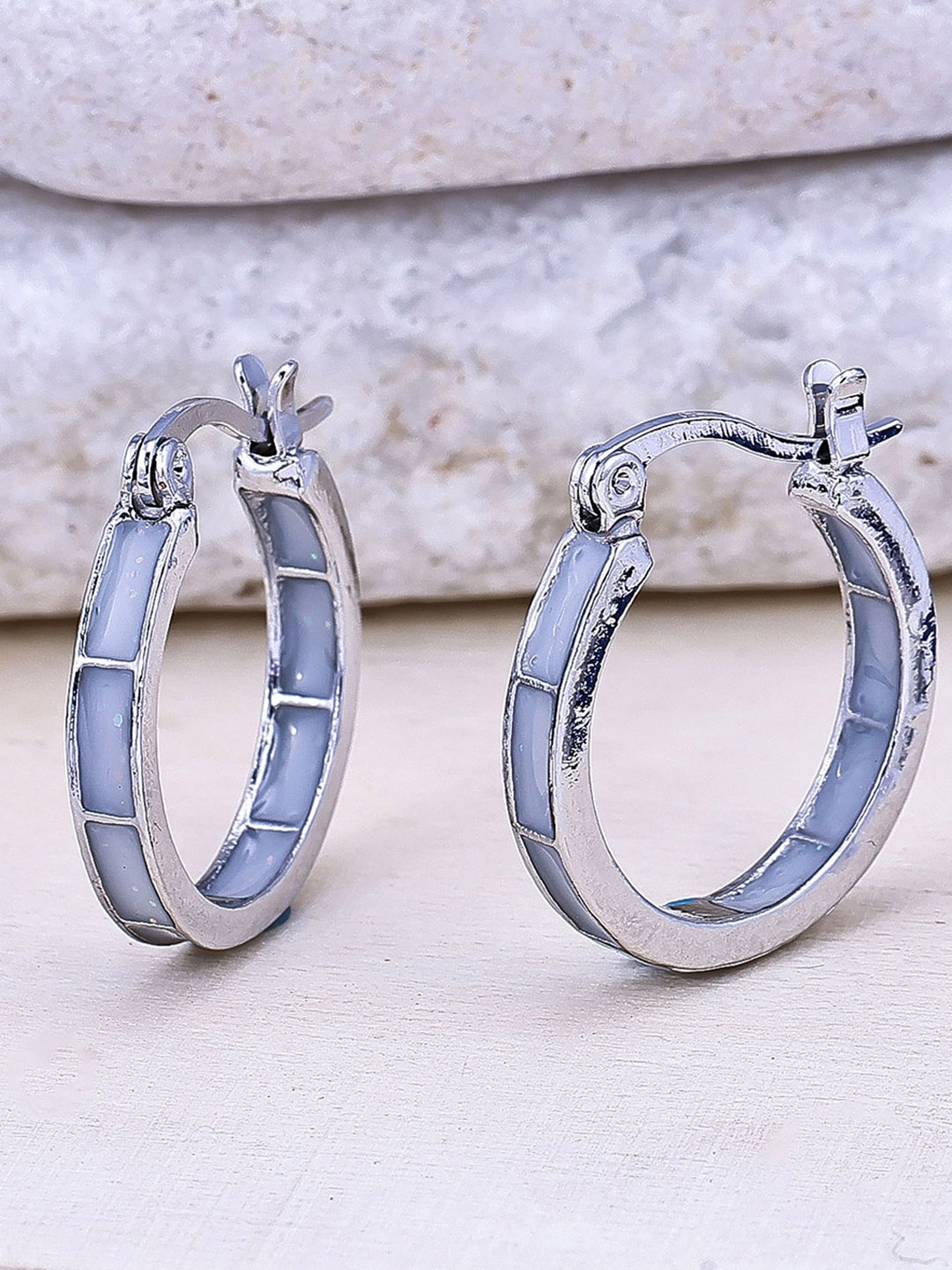 

Scintillare By Sukkhi Silver-Plated Circular Hoop Earrings