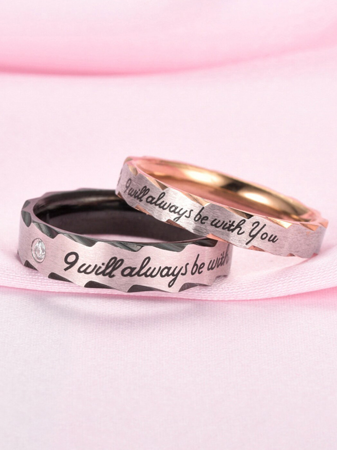 

Scintillare By Sukkhi Set of 2 Gold-Plated CZ-Studded Couple Adjustable Rings