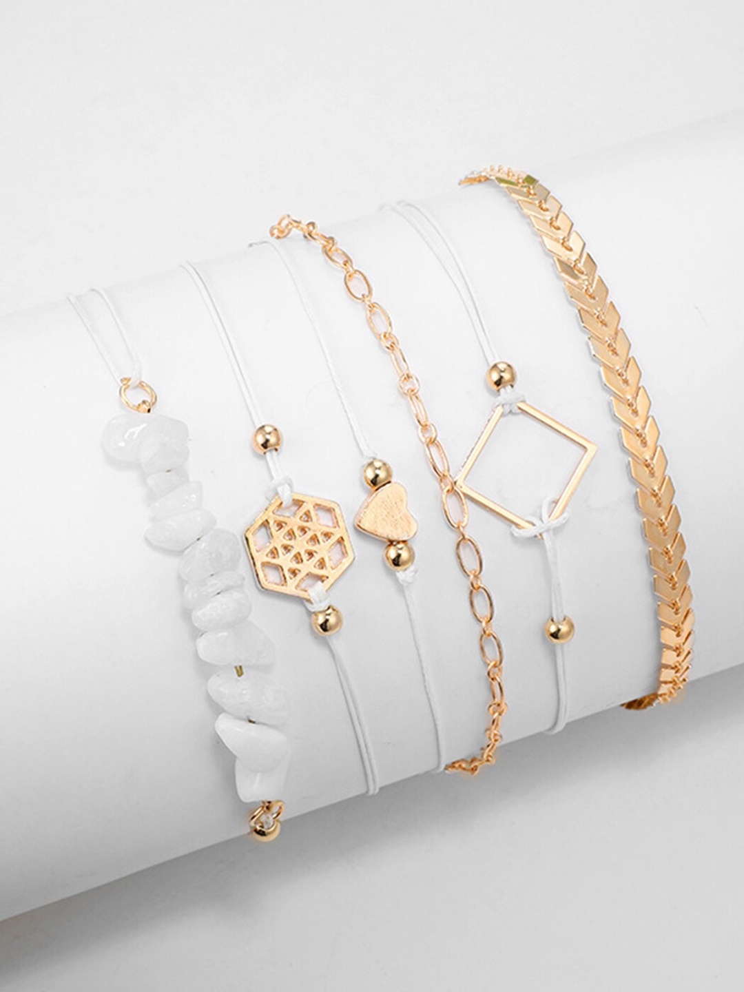 

Scintillare By Sukkhi Women Set Of 6 Gold-Plated Link Bracelets