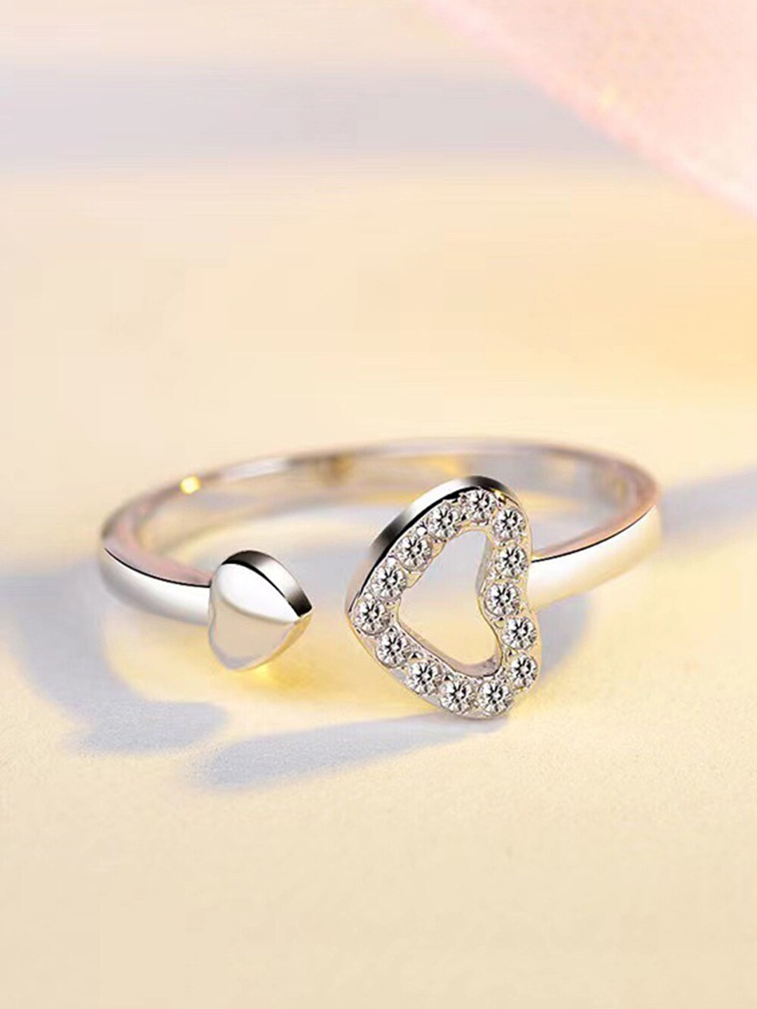 

Scintillare By Sukkhi Oxidised Silver-Plated CZ-Studded Adjustable Finger Rings