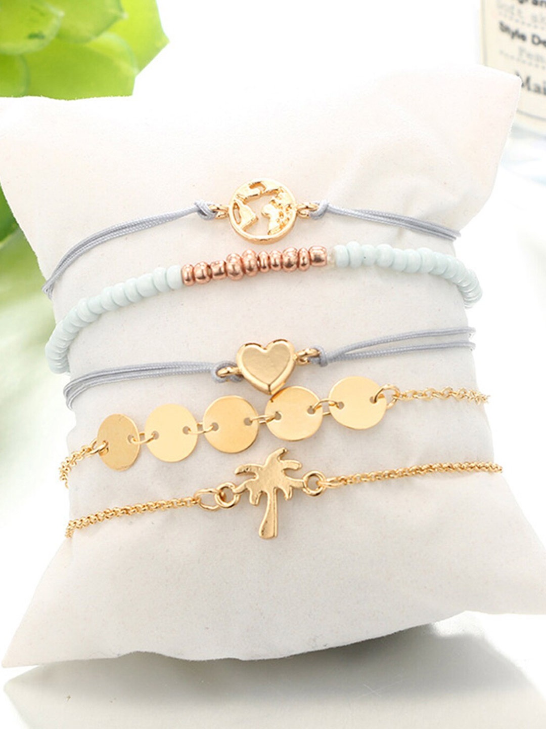 

Scintillare By Sukkhi Women Set Of 5 Gold-Plated Link Bracelets