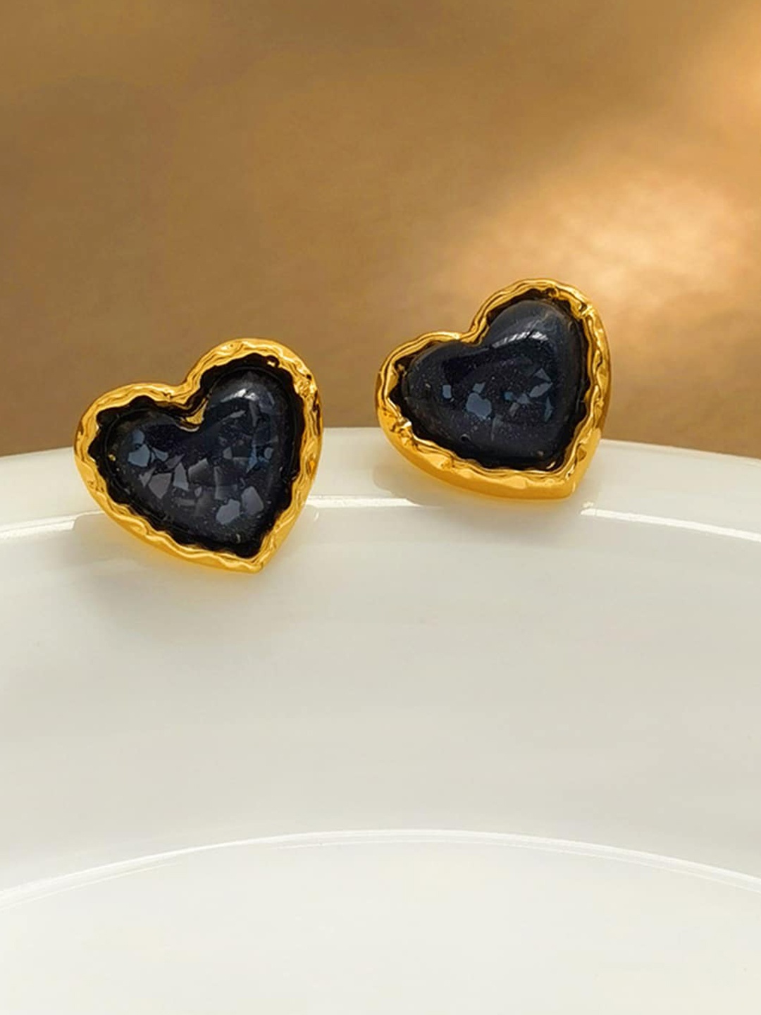 

Scintillare By Sukkhi Gold-Plated Heart Shaped Studs Earrings