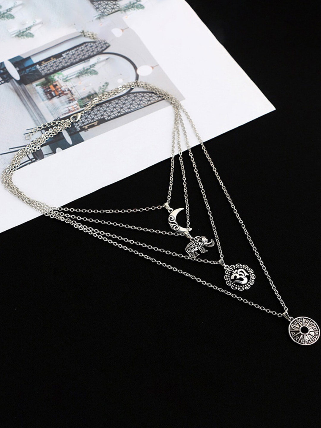 

Scintillare By Sukkhi Silver-Plated Layered Necklace