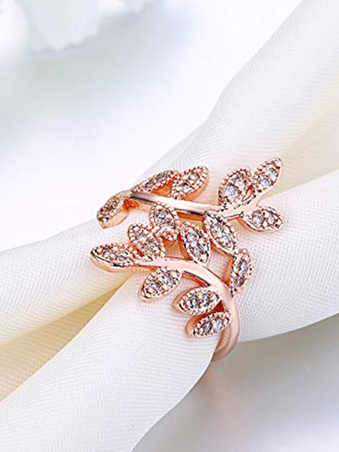 

Scintillare By Sukkhi Rose Gold-Plated Stone Studded Finger Ring