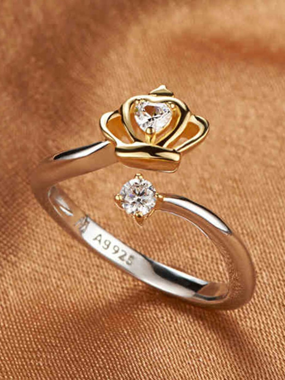 

Scintillare By Sukkhi Gold-Plated CZ Studded Finger Ring