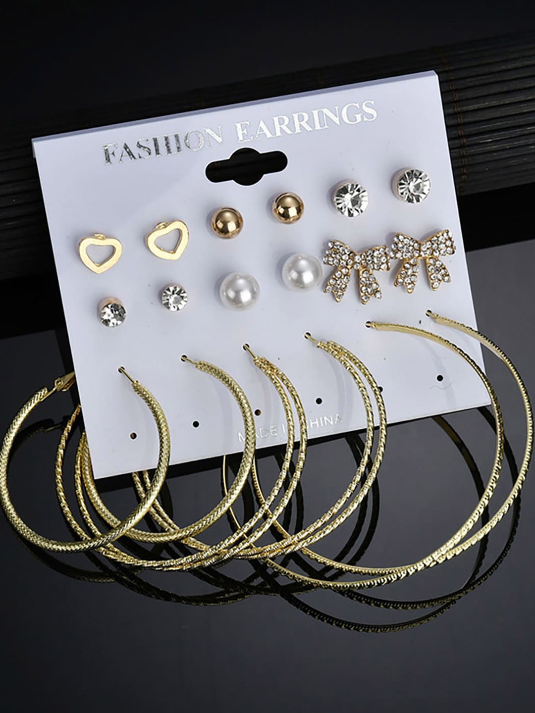 

Scintillare By Sukkhi Set Of 9 Gold Plated Hoop & Stud Earrings