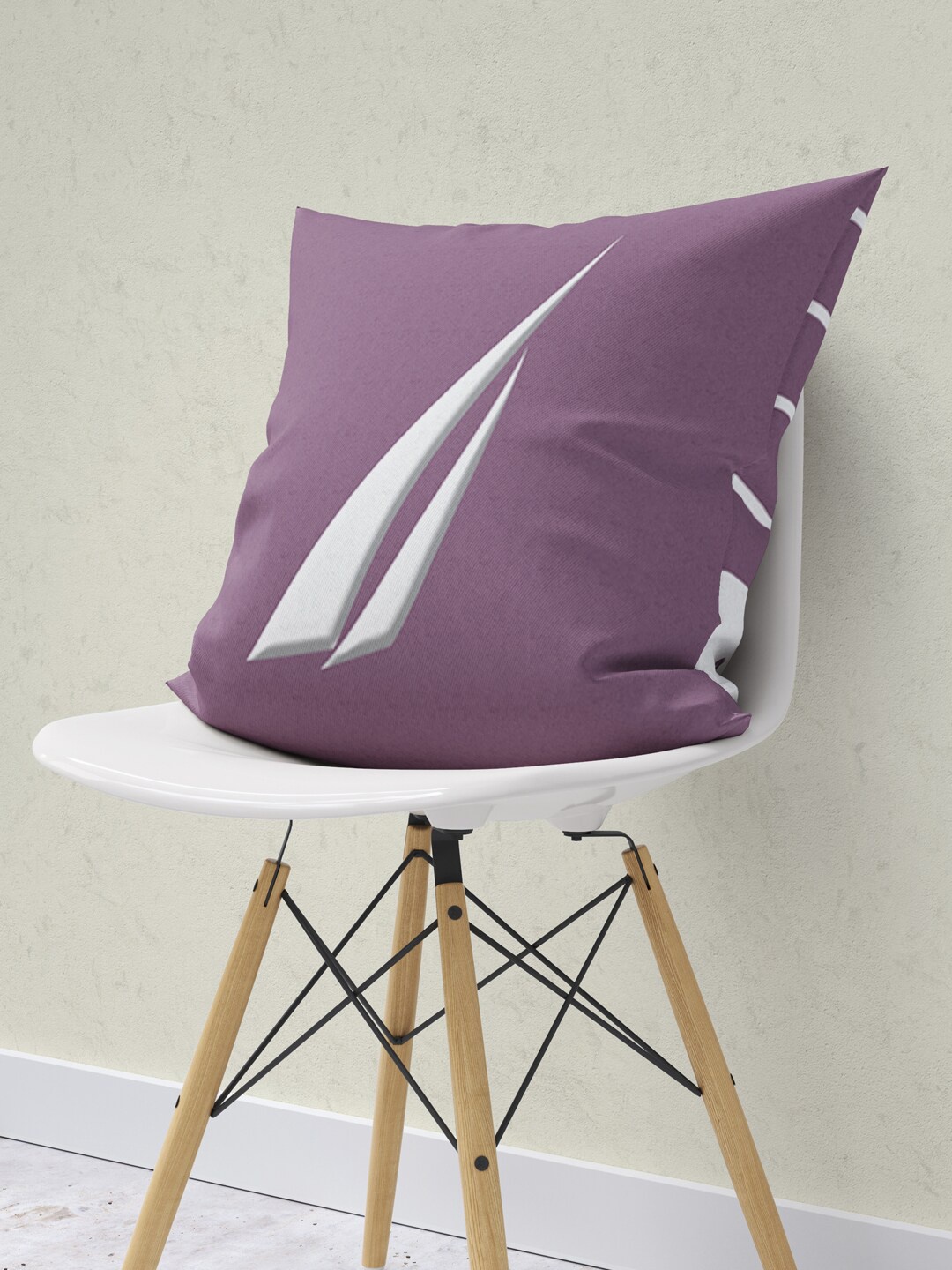 

Nautica Purple Printed Cotton Square Cushion Cover