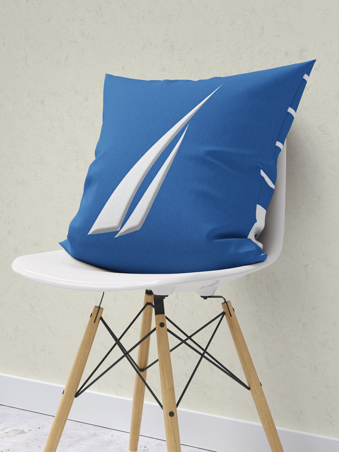 

Nautica Blue Printed Microfiber Square Cushion Cover