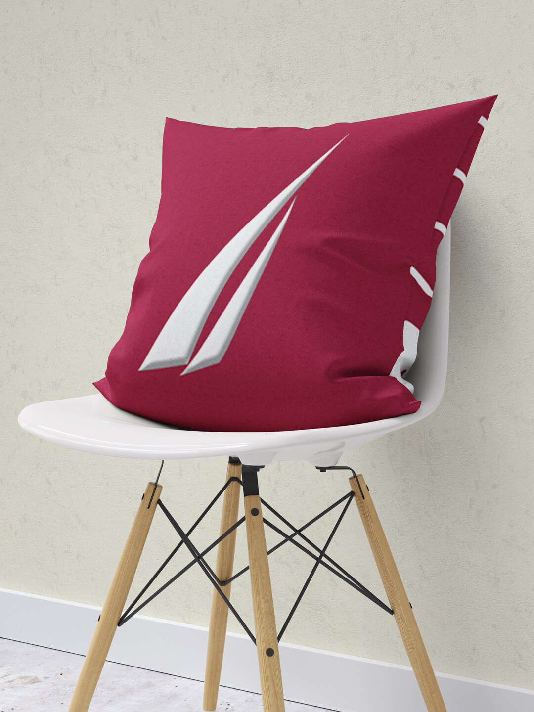 

Nautica Burgundy Printed Microfiber Square Cushion Cover