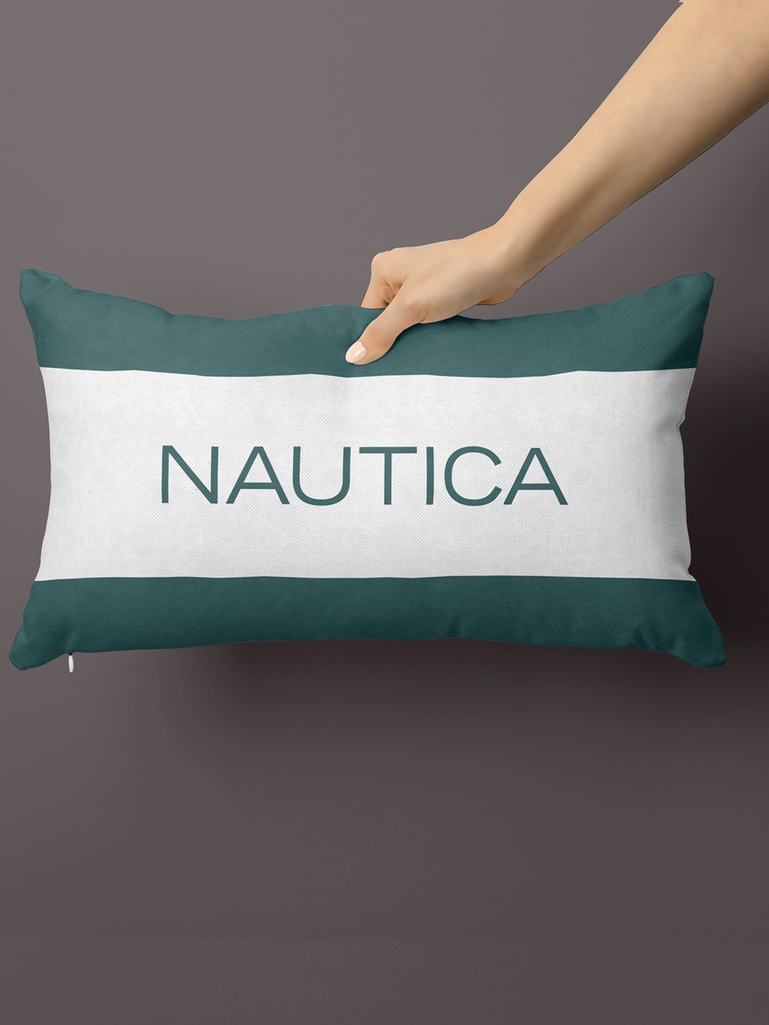 

Nautica Green Printed Microfiber Rectangle Cushion Cover