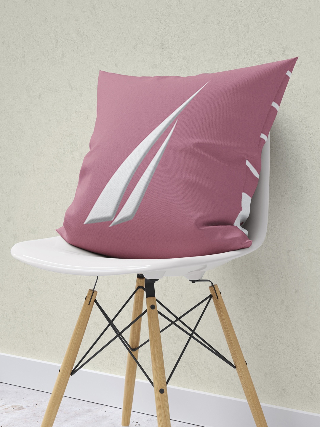 

Nautica Pink Printed Microfiber Square Cushion Cover