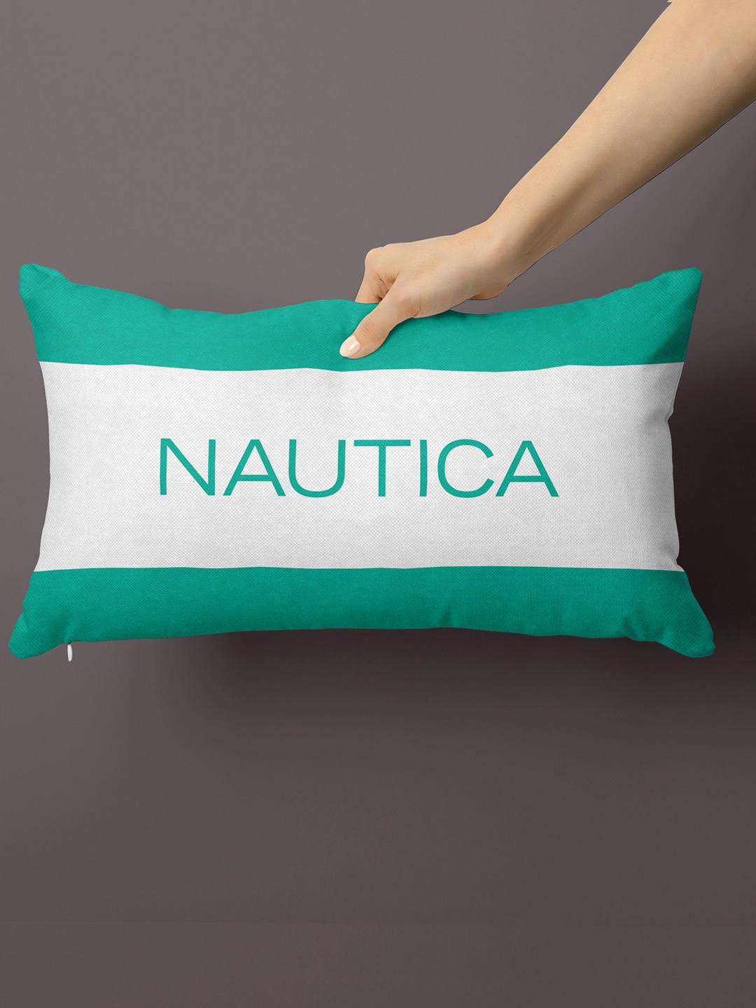 

Nautica Green Printed Microfiber Rectangle Cushion Cover
