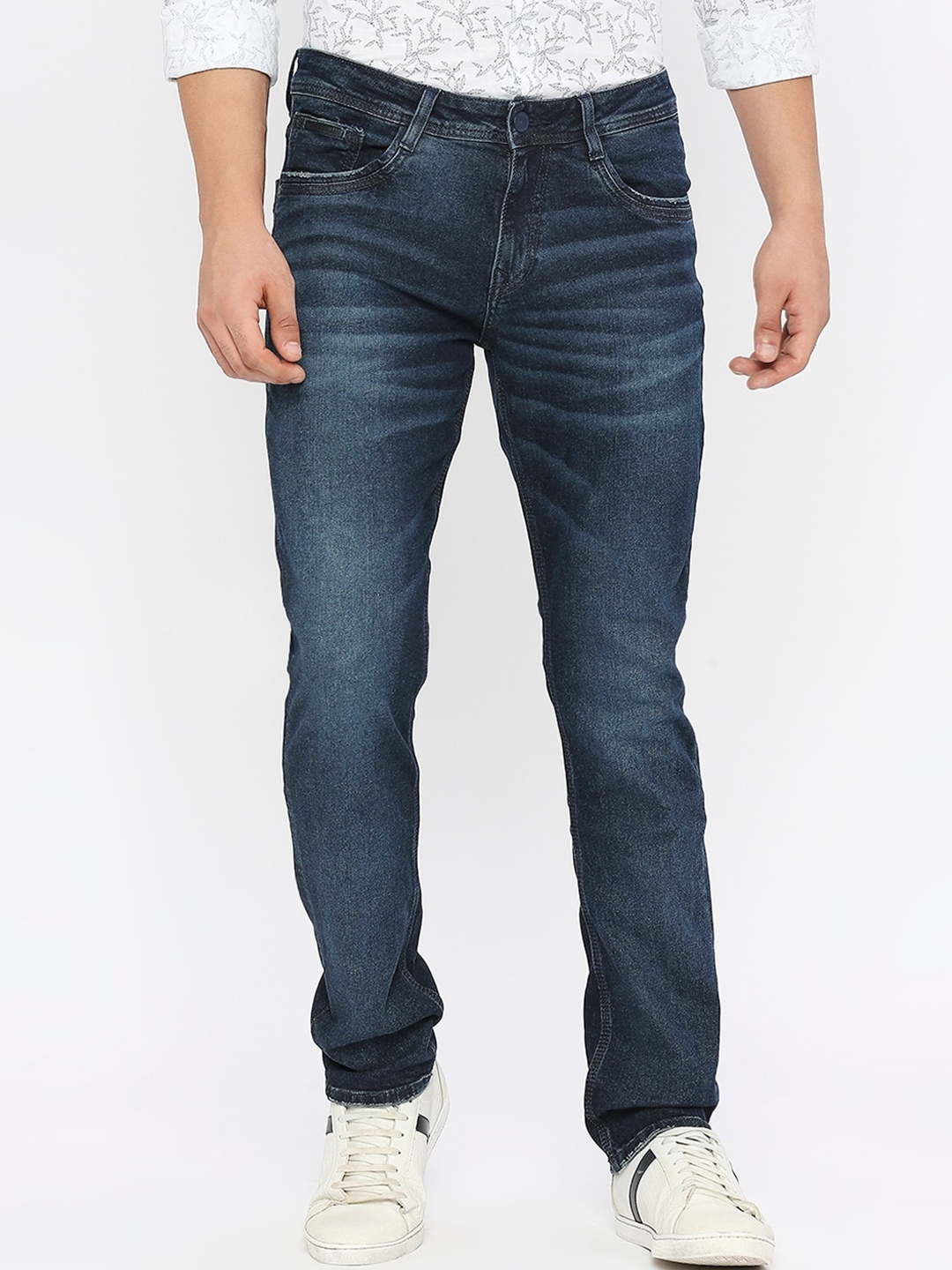 

SPYKAR Men Kano Slim Fit Low-Rise Light Fade Stretchable Clean Look Jeans, Blue