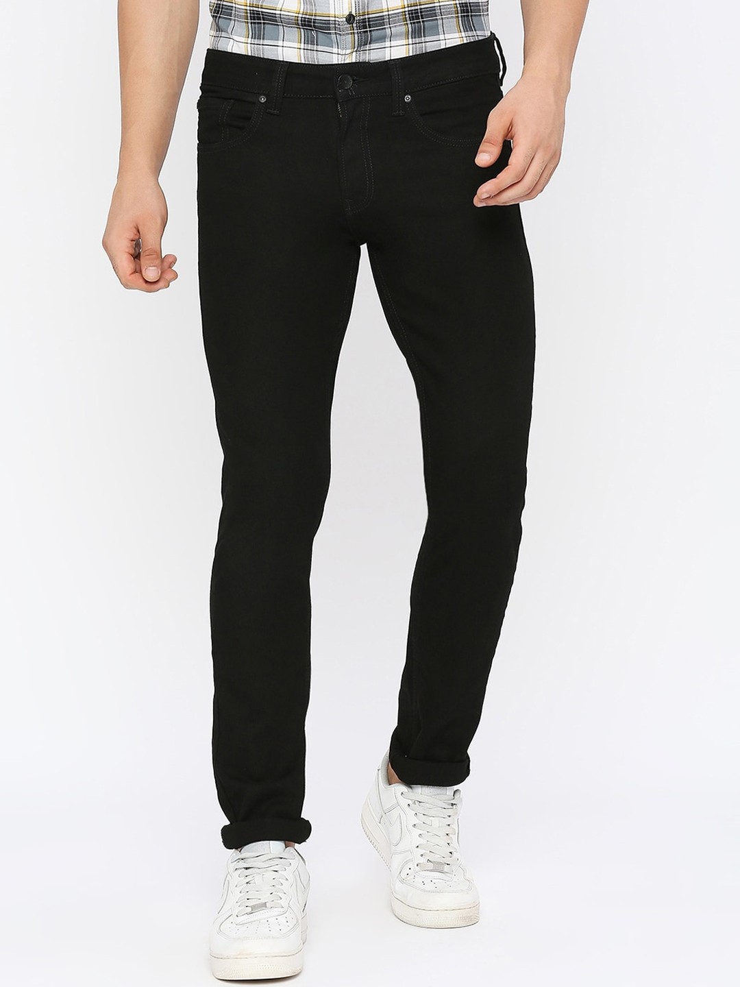 

SPYKAR Men Slim Fit Low-Rise Stretchable Jeans, Black