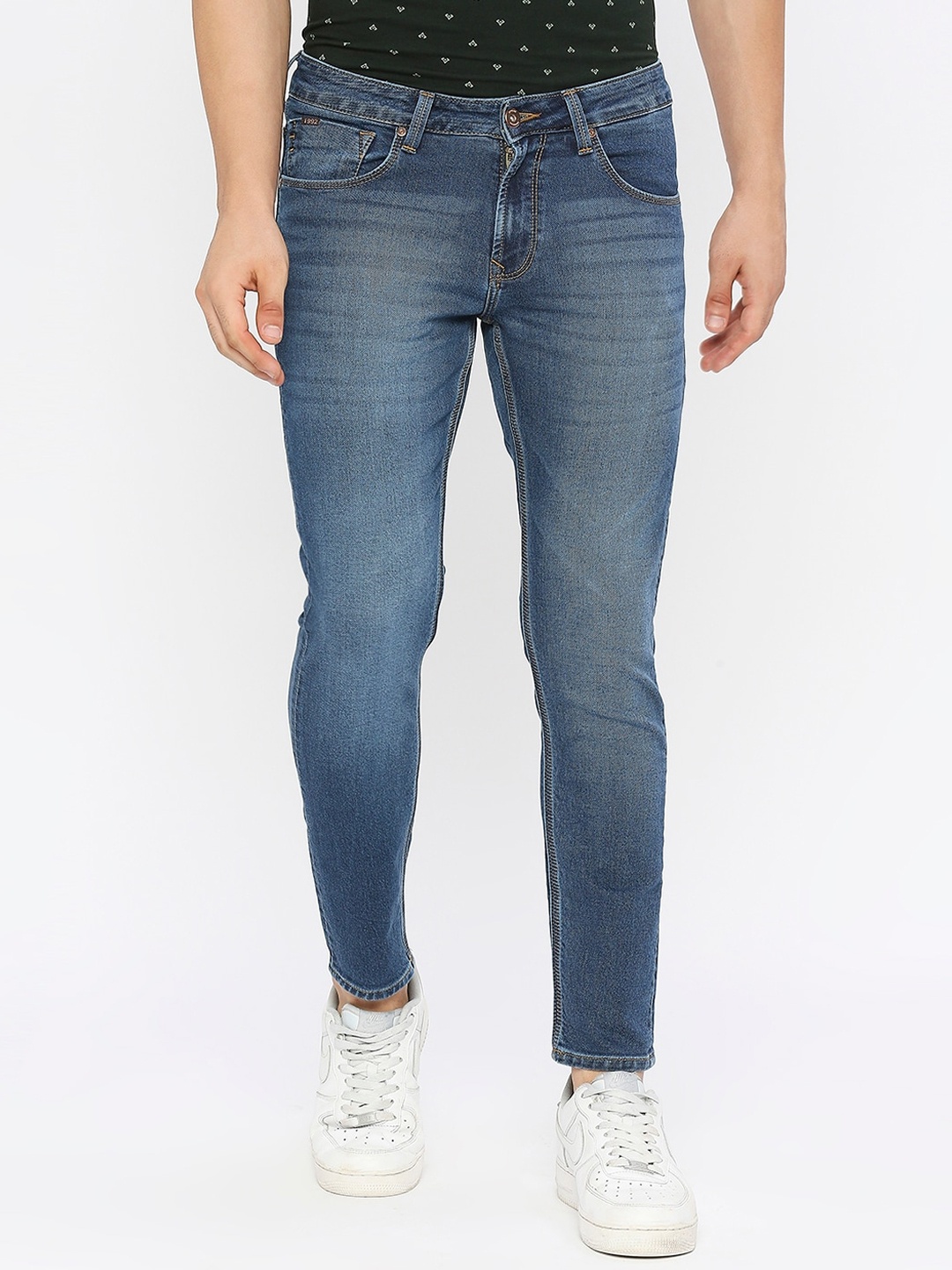 

SPYKAR Men Kano Slim Fit Light Fade Clean Look Cotton Stretchable Jeans, Blue