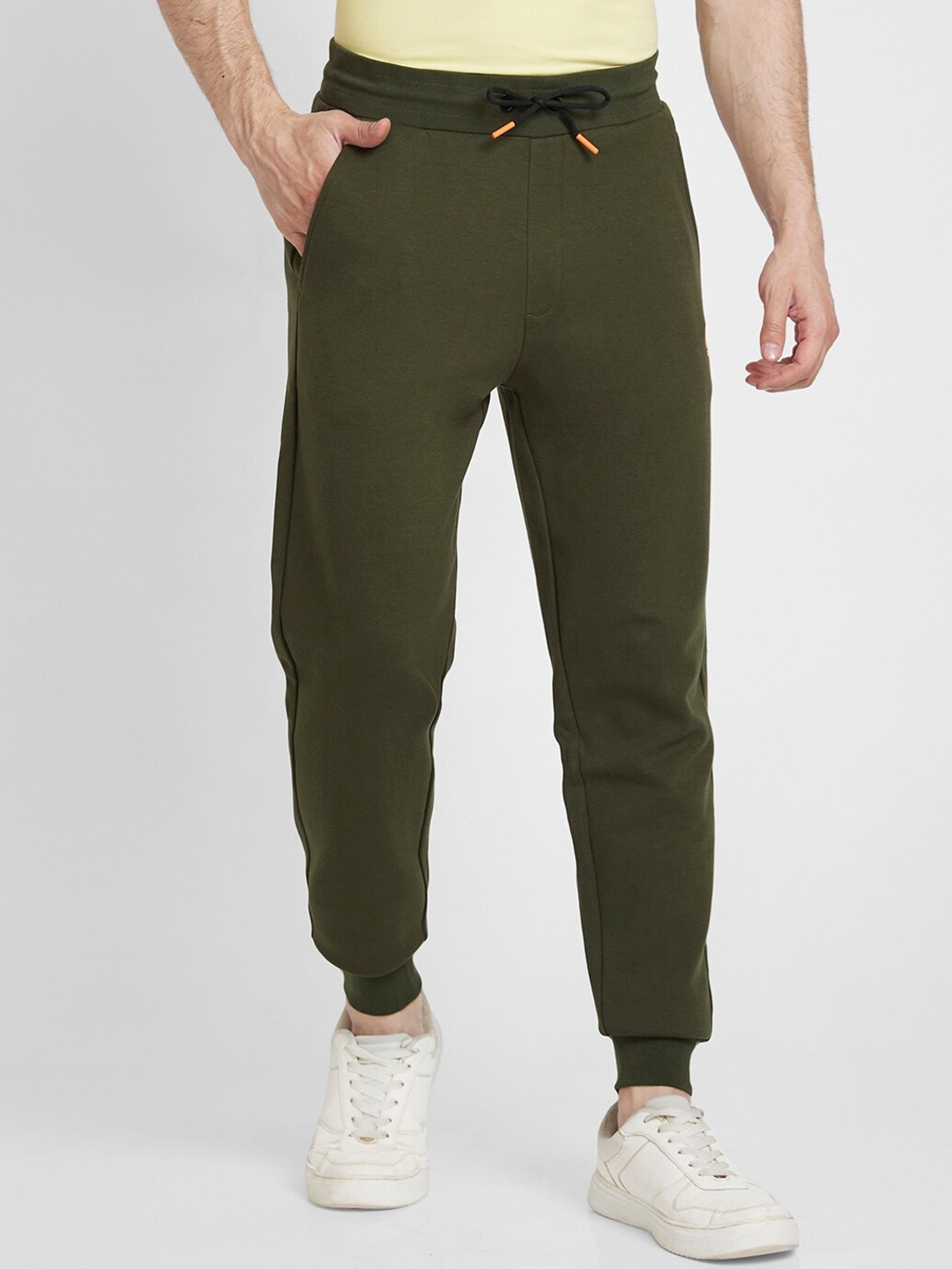 

SPYKAR Men Mid-Rise Cotton Joggers, Green