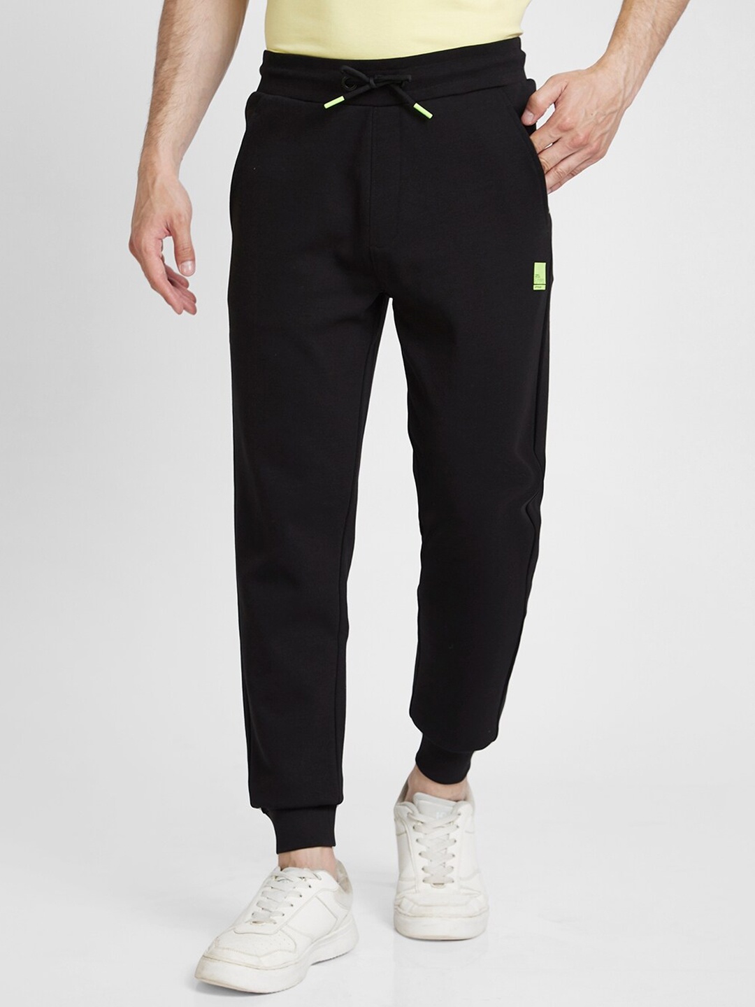 

SPYKAR Men Mid-Rise Cotton Joggers, Black