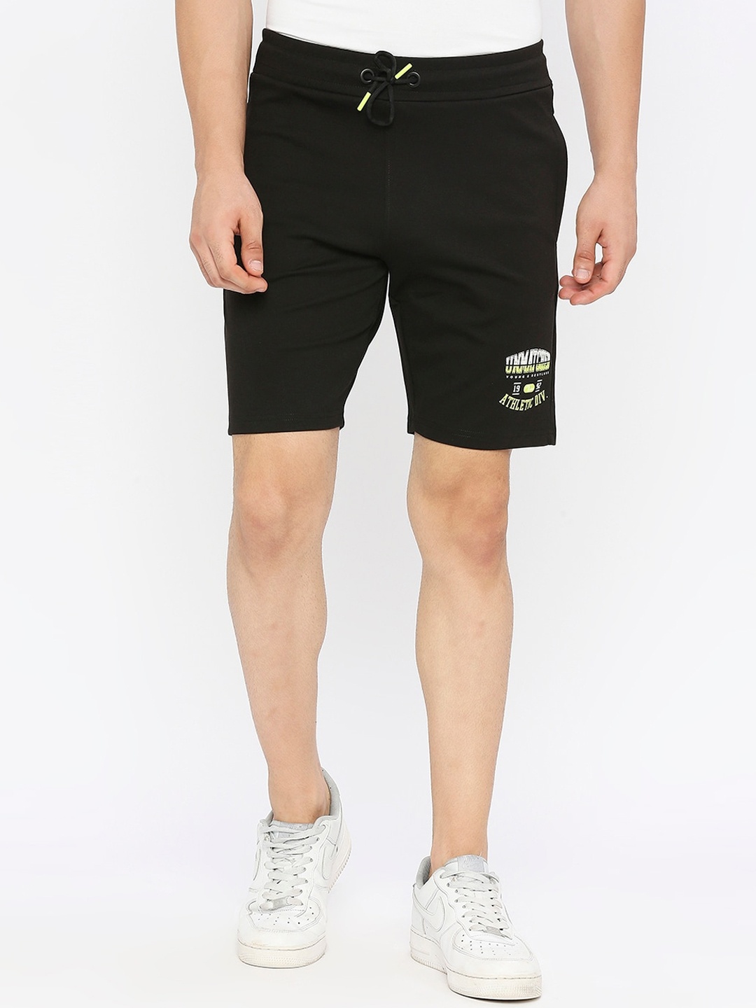 

SPYKAR Men Mid-Rise Cotton Shorts, Black