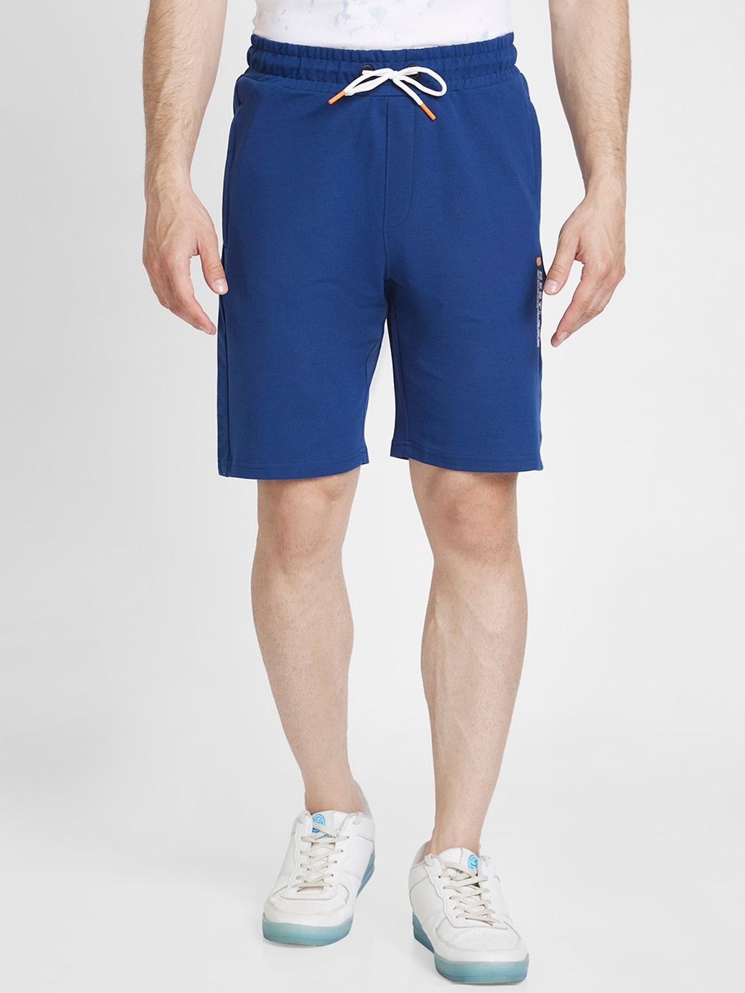 

SPYKAR Men Mid Rise Cotton Shorts, Blue