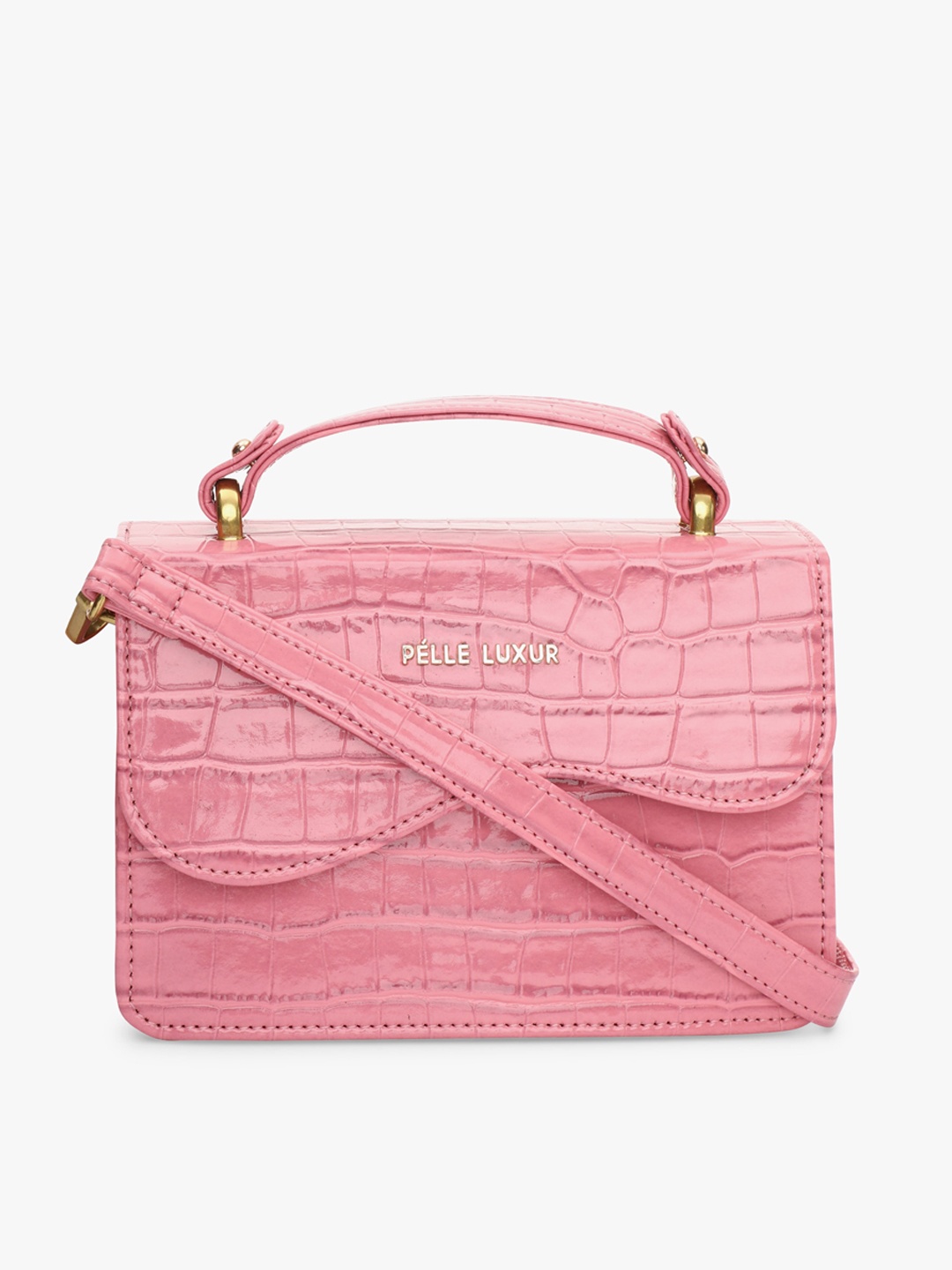 

PELLE LUXUR Women Textured Miniature Satchel, Pink