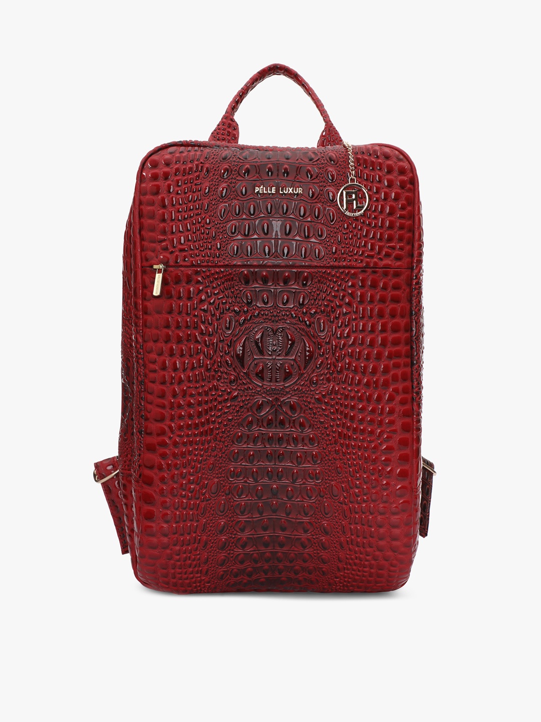 

PELLE LUXUR Women Textured Backpack, Red