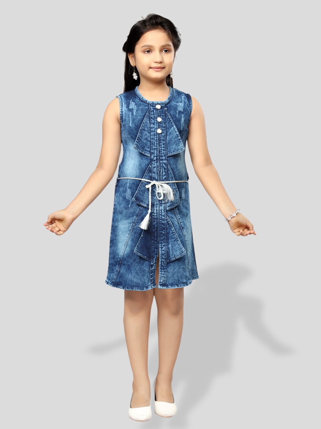

BAESD Girls Denim Sheath Dress, Blue