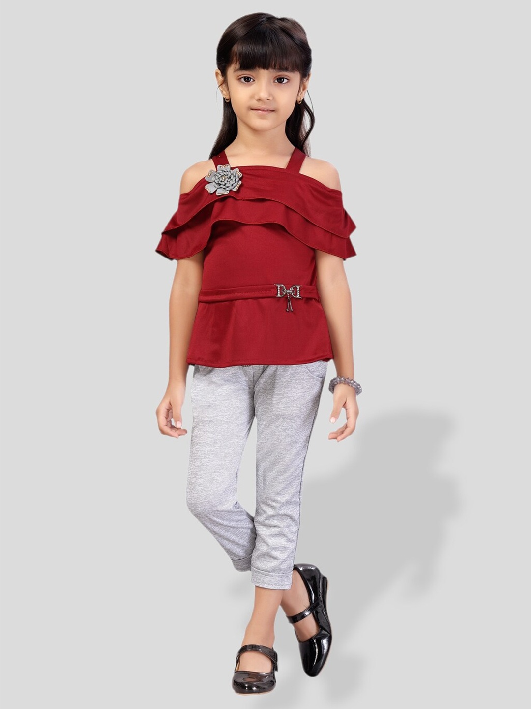 

BAESD Girls Top With Trousers, Maroon