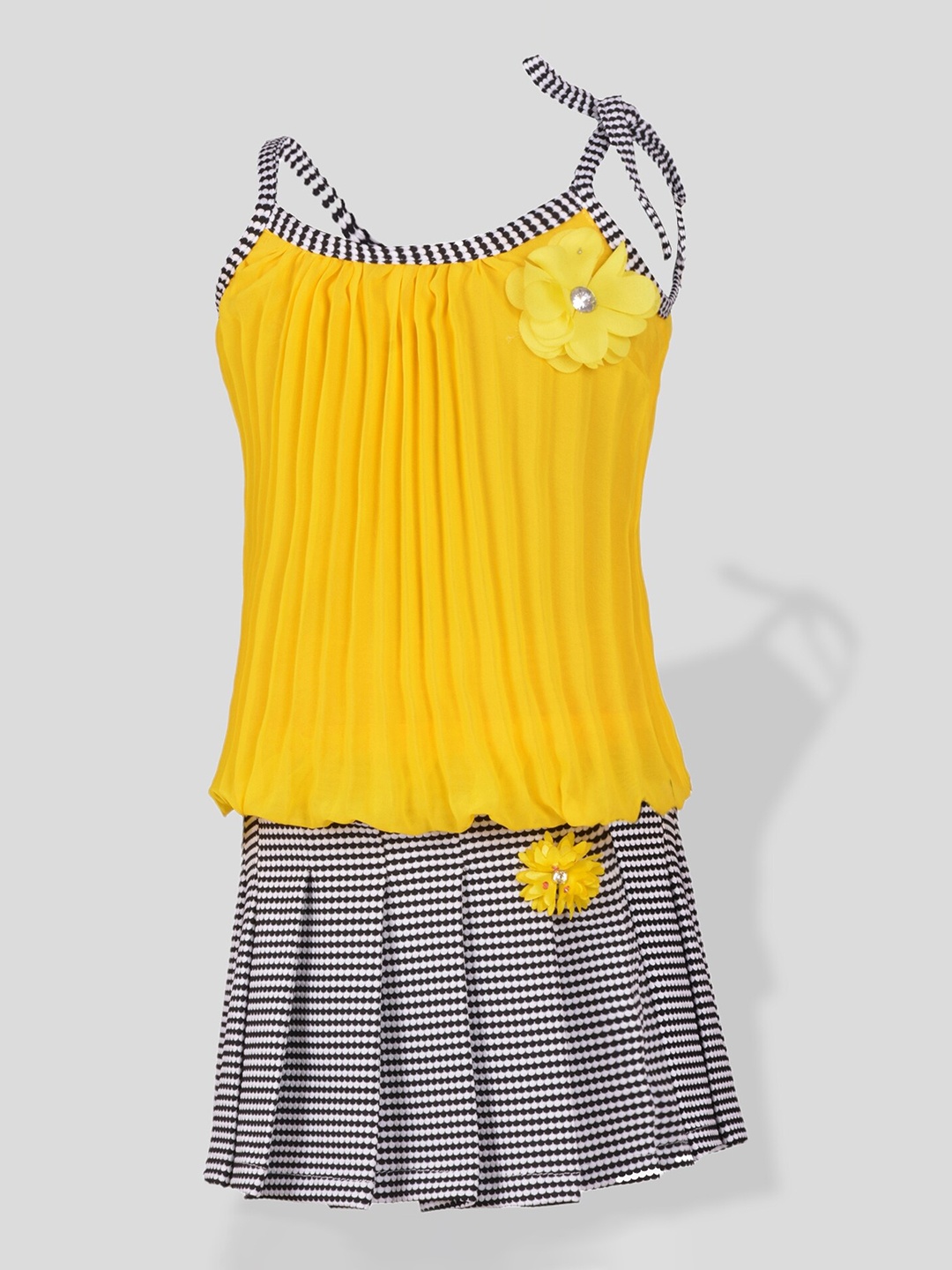 

BAESD Girls Striped Top With Skirt, Yellow
