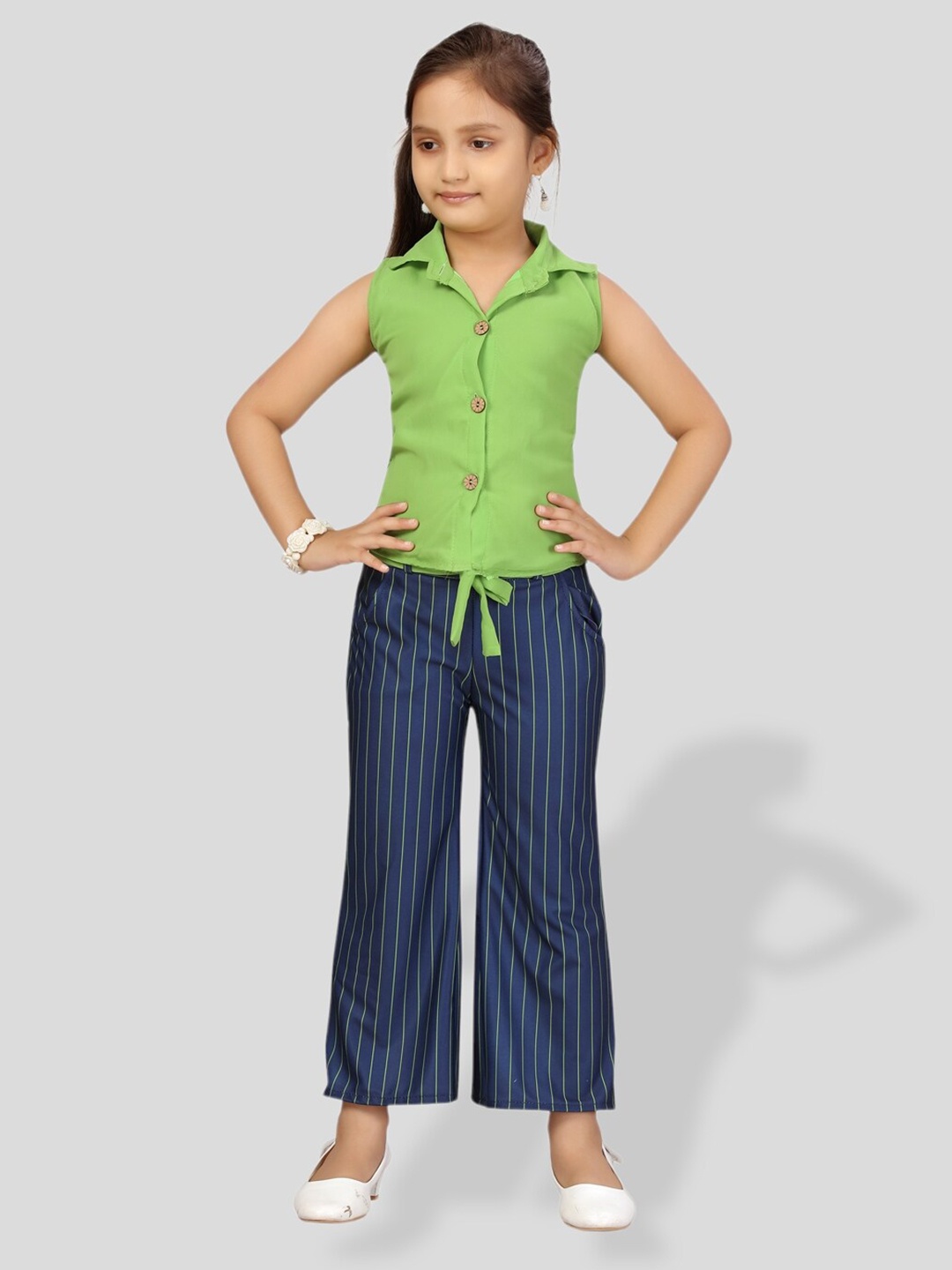 

BAESD Girls Shirt With Palazzos, Green