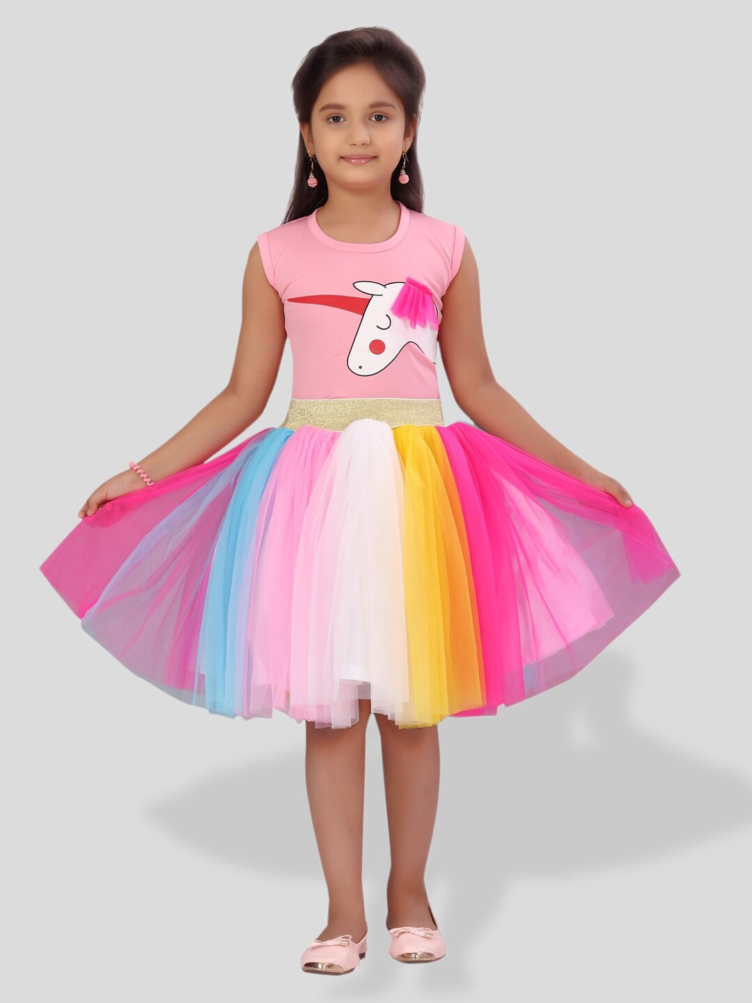 

BAESD Girls Unicorn Printed Top With Skirt, Pink
