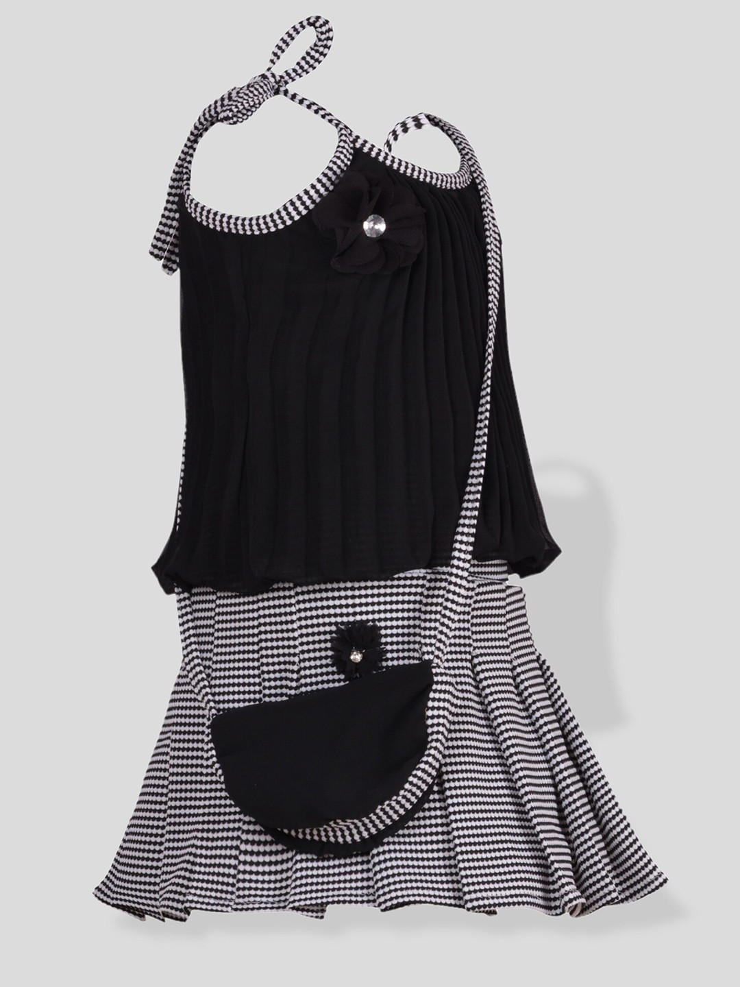 

BAESD Girls Printed Top With Skirt, Black
