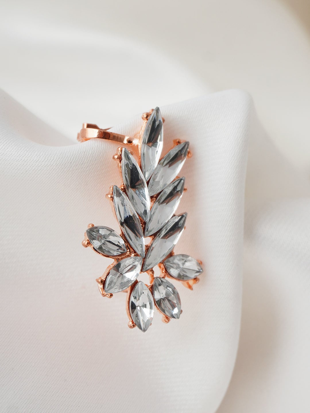 

Ferosh Leaf Shaped Ear Cuff Earrings, Rose gold