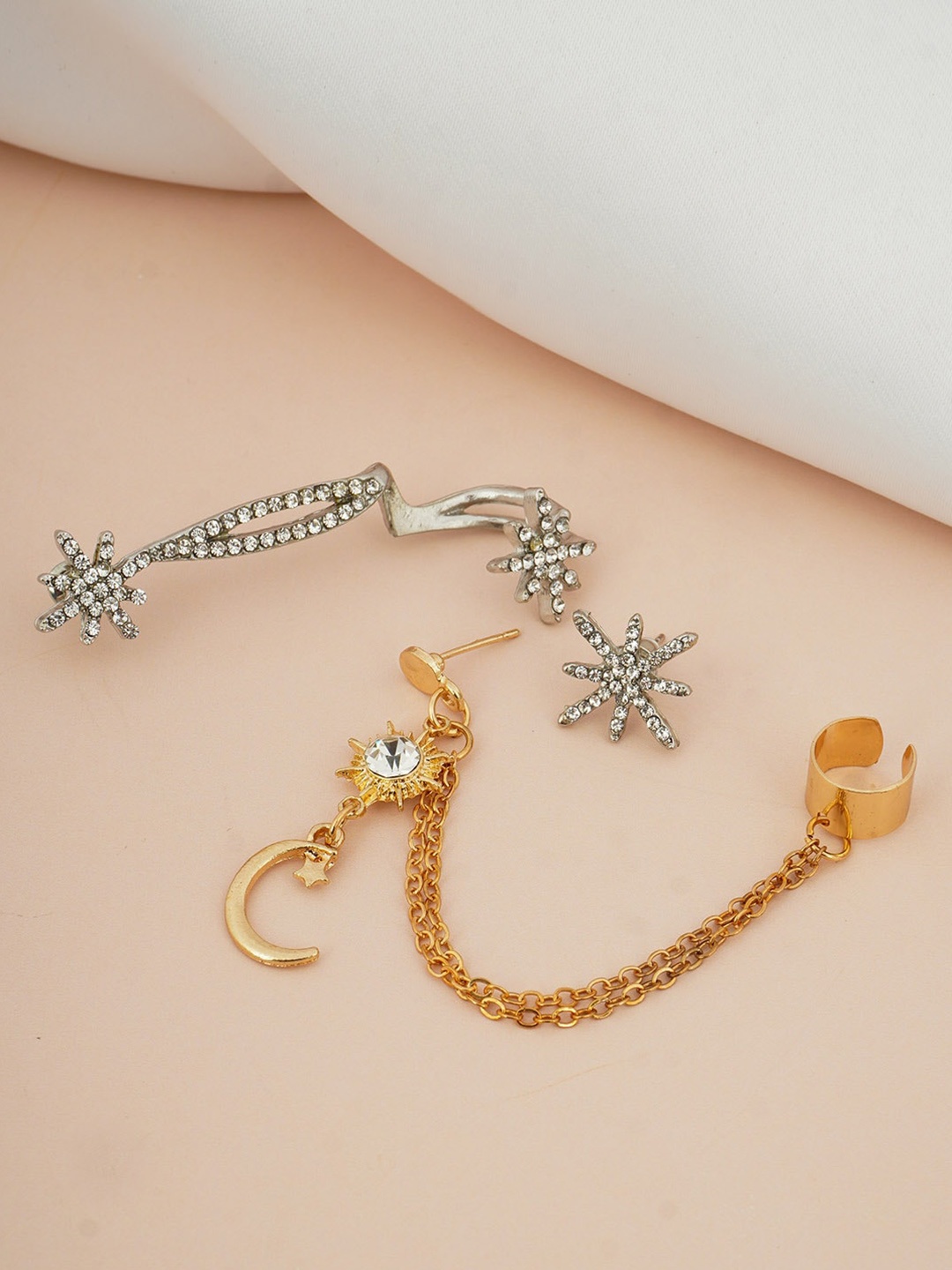 

Ferosh 2Pcs Gold-Silver-PlatedClassic Ear Cuff Earrings