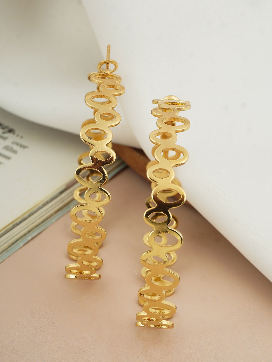 

Ferosh Gold-Plated Circular Hoop Earrings
