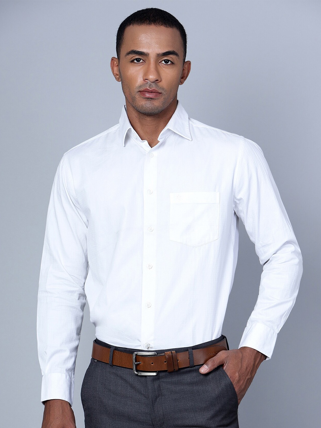 

Cantabil Smart Spread Collar Long Sleeves Formal Shirt, White