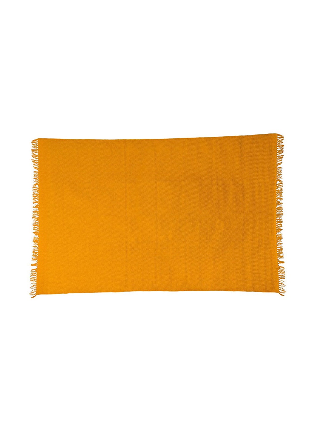 

Fabindia Yellow Fab Essentials Cotton Woven Dhurrie