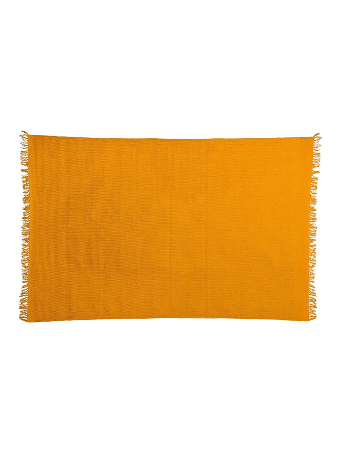 

Fabindia Fab Essentials Yellow Woven Cotton Dhurrie