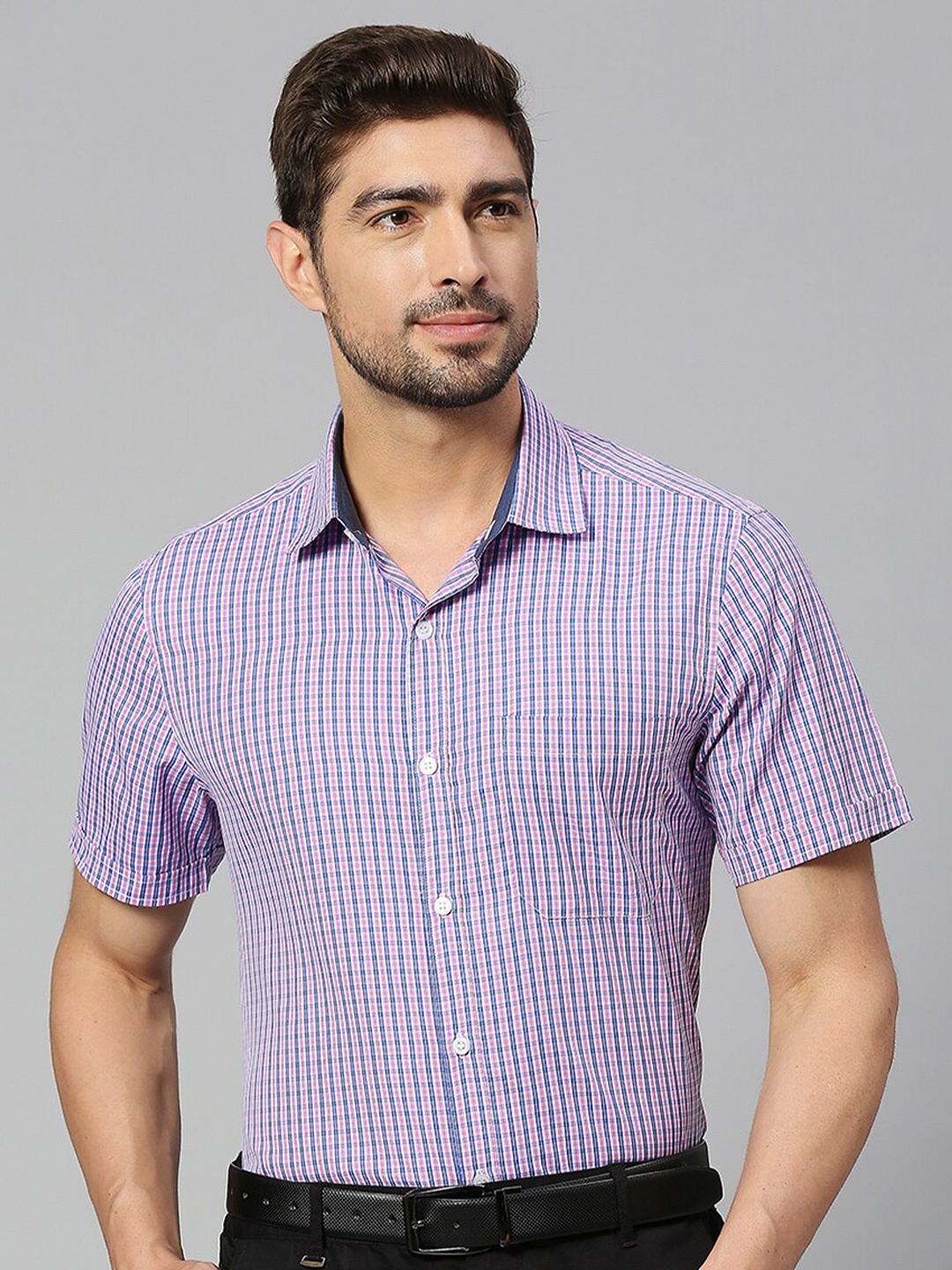 

Thomas Scott Classic Slim Fit Checked Formal Shirt, Pink