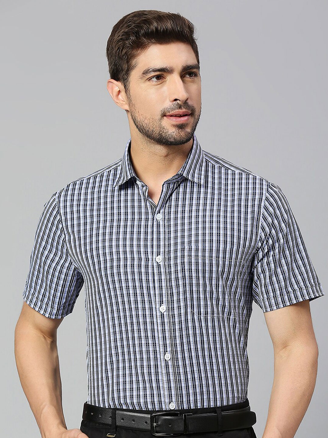

Thomas Scott Classic Gingham Checked Slim Fit Formal Shirt, Blue