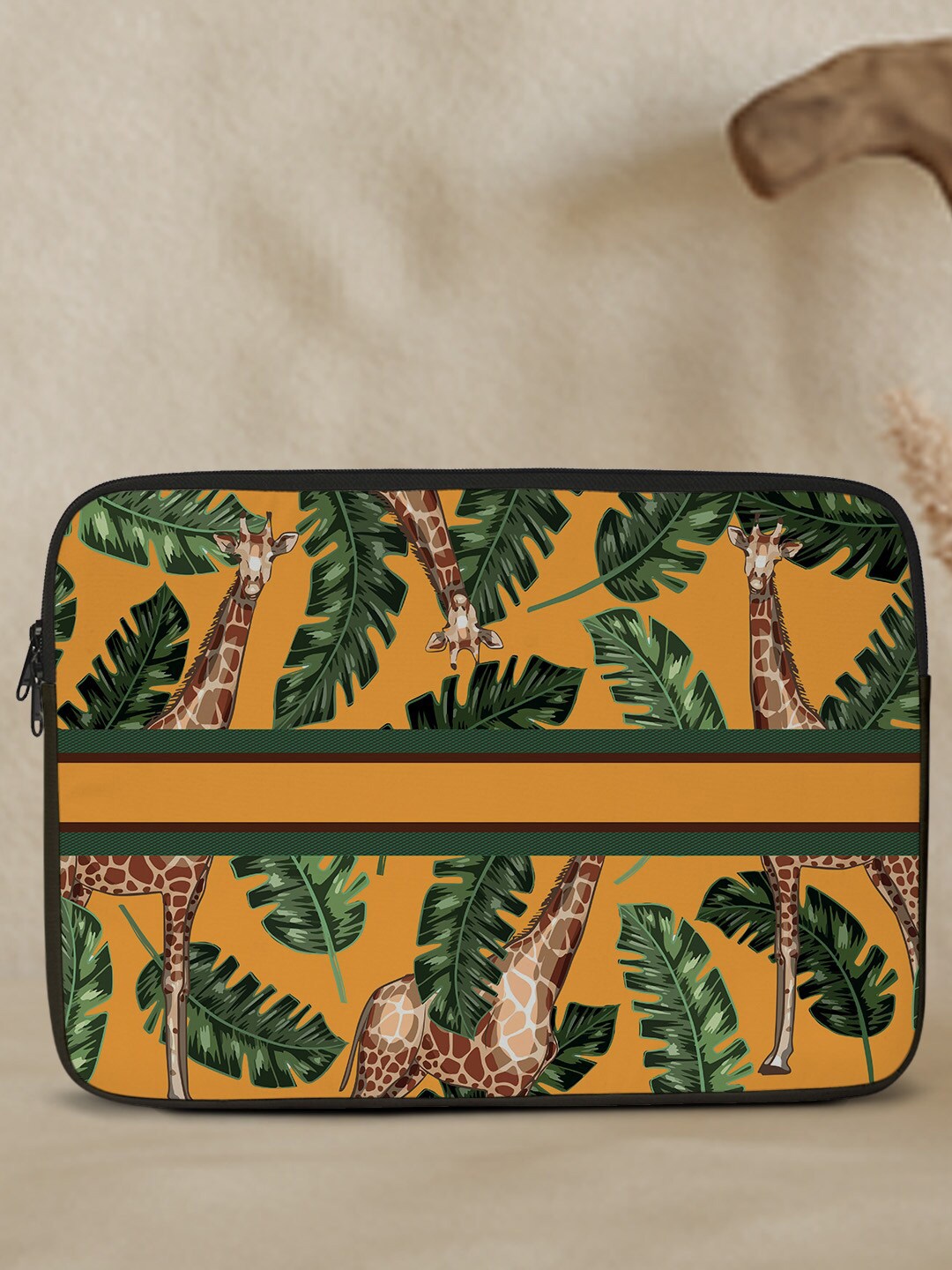 

Crazy Corner Giraffe Printed Water Resistance Laptop Sleeve, Yellow