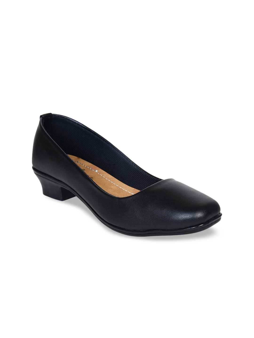 

Ajanta Textured Block Heel Pumps, Black