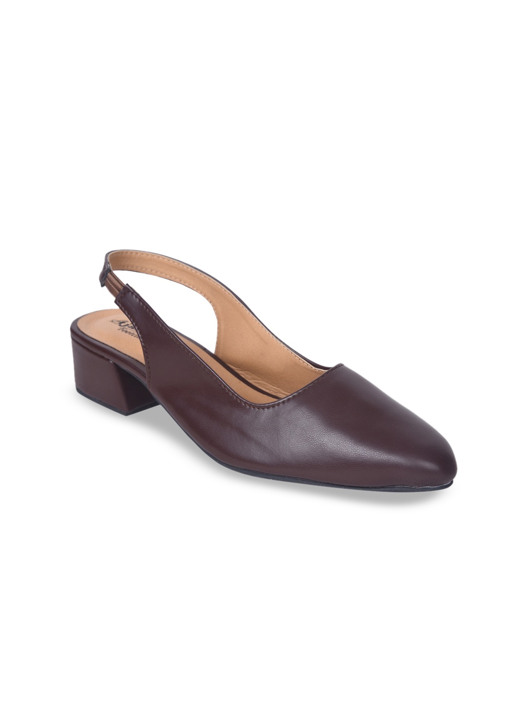 

Ajanta Textured Block Heel Mules, Brown