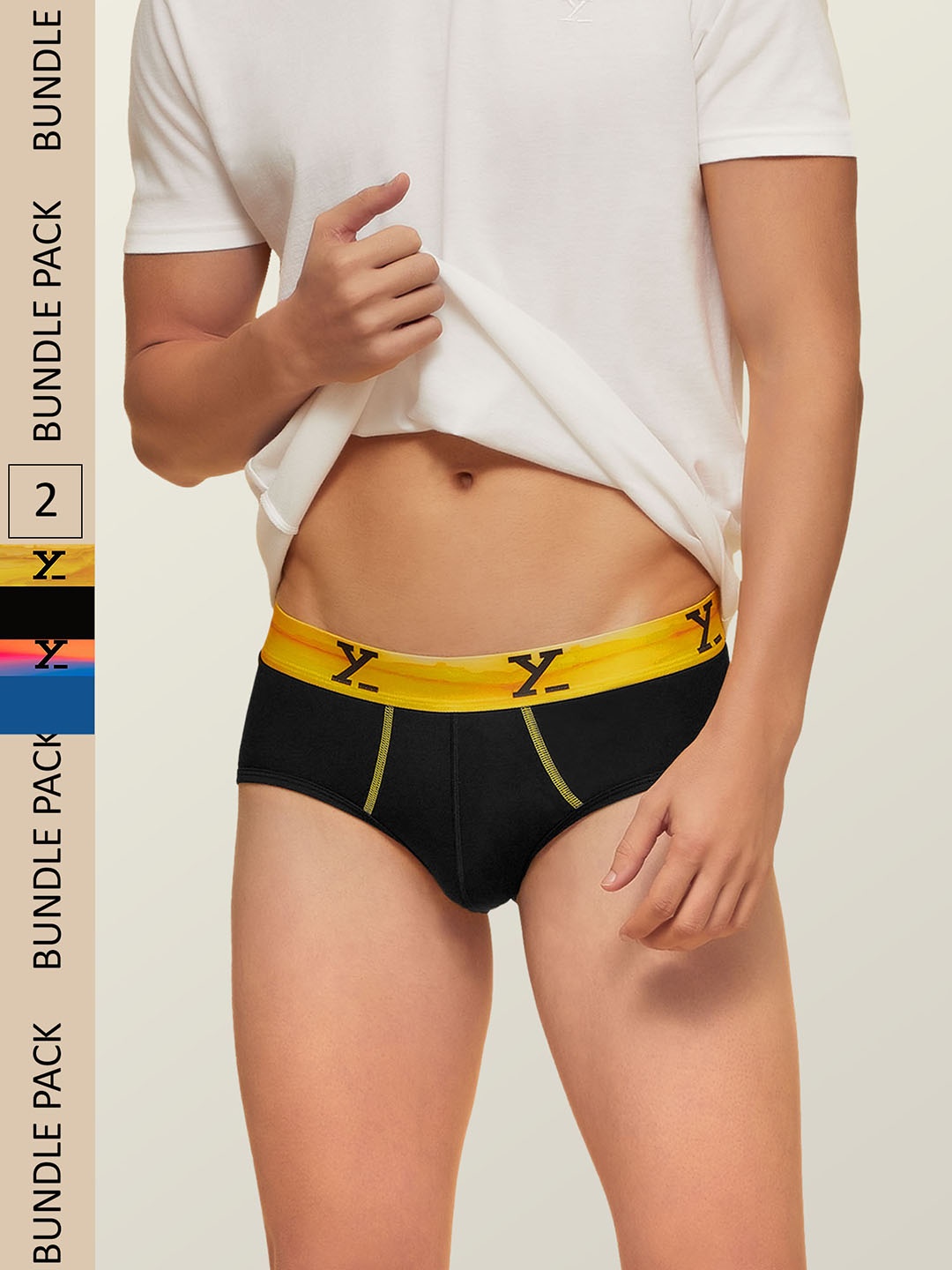

XYXX Men IntelliSoft Antimicrobial Micro Modal Pack of 2 Dynamo Briefs XYBRF2PCKN104, Black