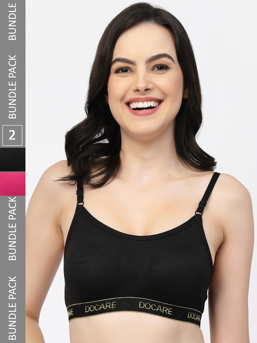 

Docare Pack Of 2 Super Support All Day Comfort Full Coverage T-shirt Bra, Black
